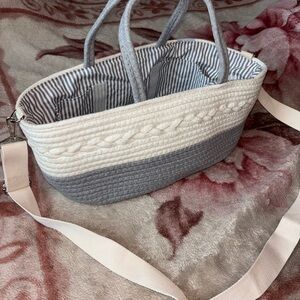 Woven Rope Storage Tote Bag with Shoulder Strap